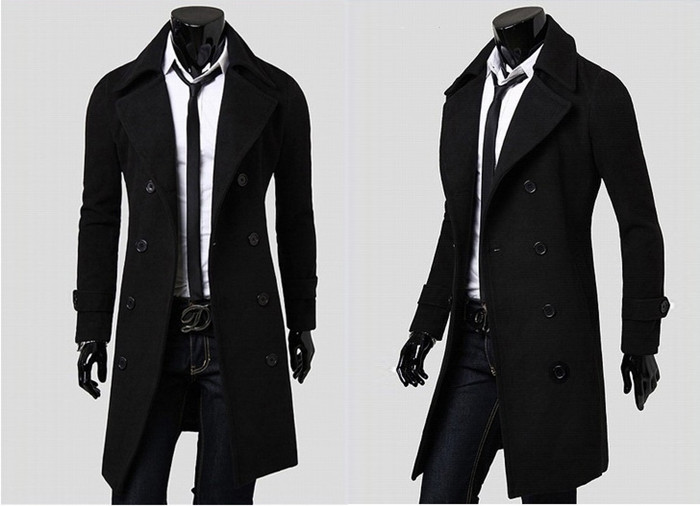 Fashion Custom Fit Plus Size Wool Men Coat