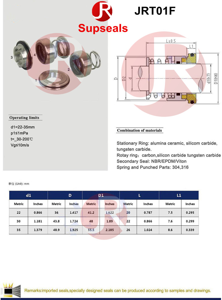 Single Mechanical Seal T01f