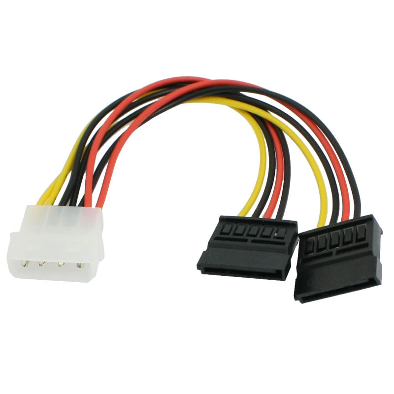 IDE to Dual SATA Female Splitter Power Supply Cable