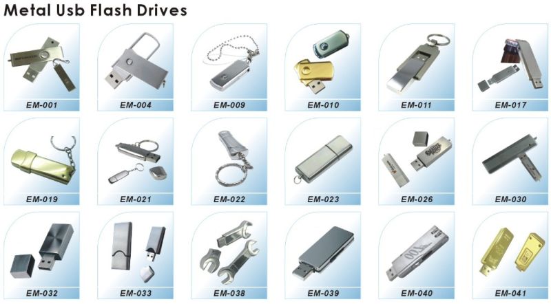 Hot Sale Swivel Metal USB Flash Drive with Keychain (EM001)