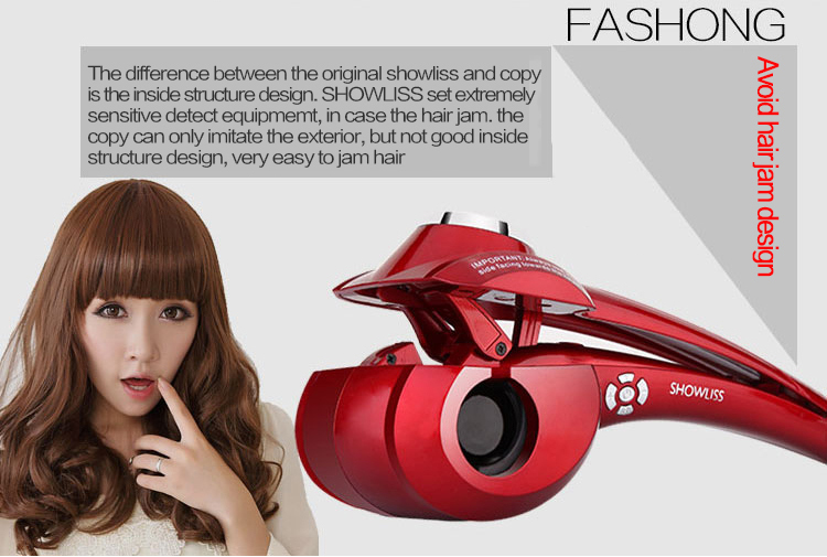 Showliss Digital Automatic Rotating LCD Hair Curler with CE/Rohs/SAA Ceitificate