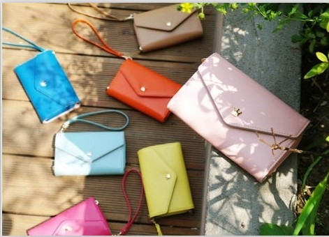 High Quality Candy Color PU Smart Phone Wallet