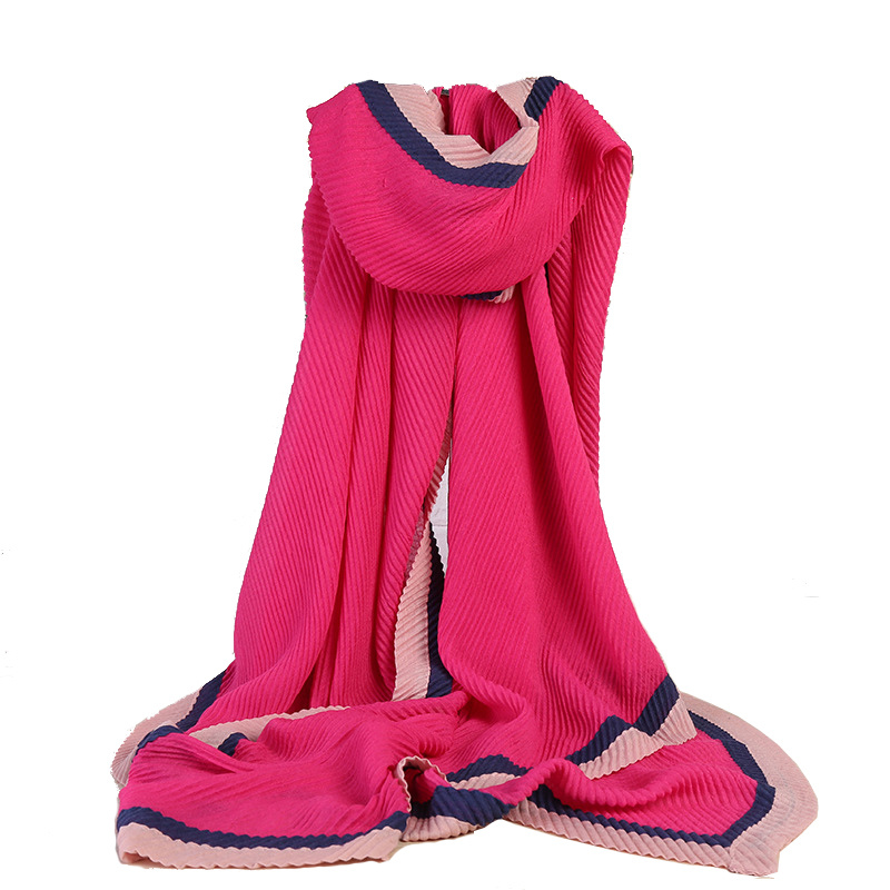 Women's Wrinkled Spring Summer Long Knitted Shawl Scarf (SW141)