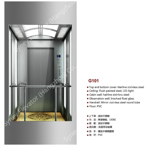 Square Glass Panoramic Elevator for Sightseeing (G101)