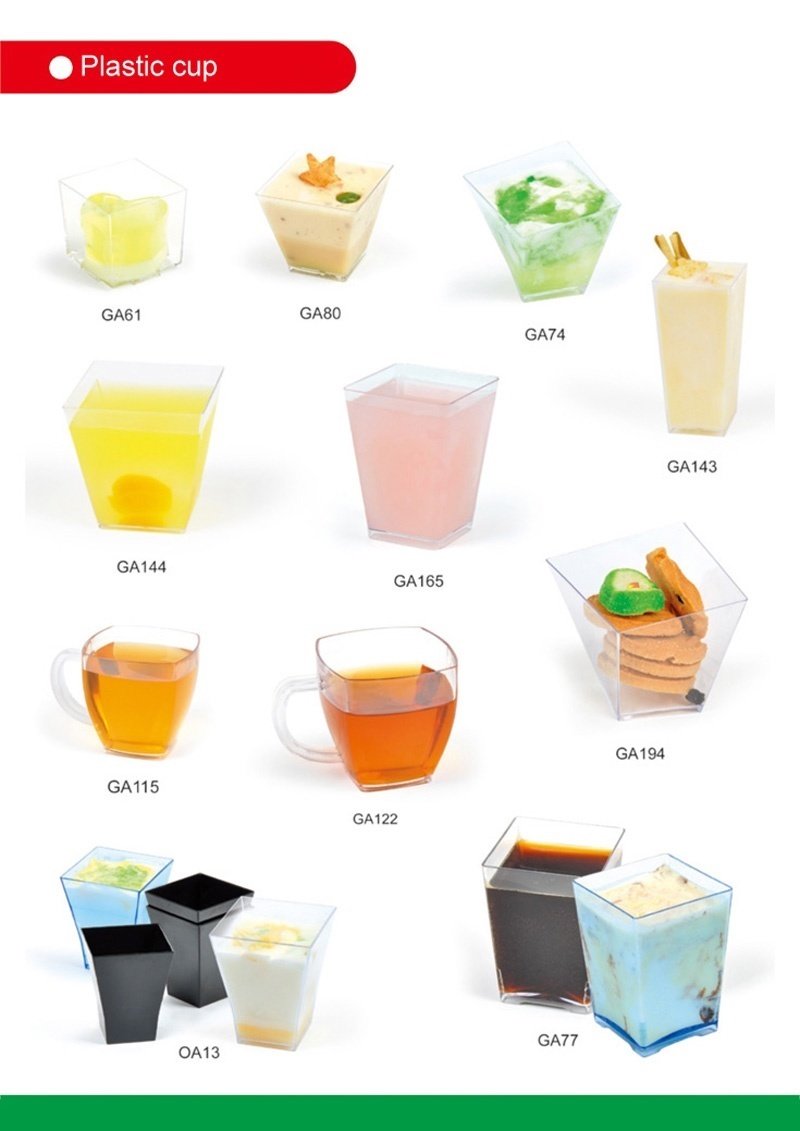 PP/PS Plastic Cup Triangle Clear Plastic Bijoux Cup