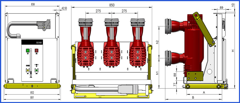 17.5kv 630A 1250A 1600A Triple Poles 60Hz Vmd Indoor Vacuum Circuit Breaker of Good Quality