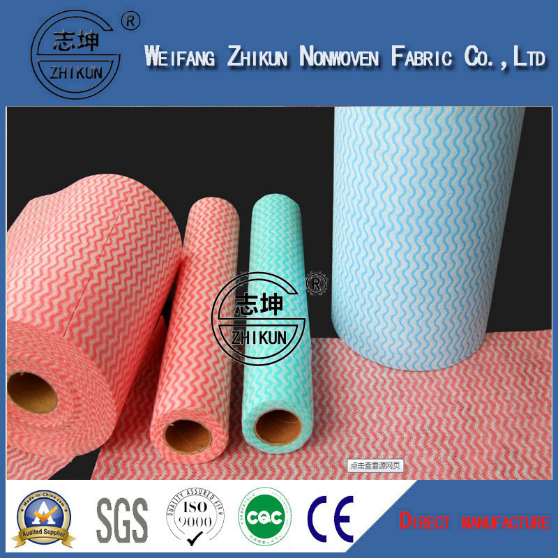 Cross Lapping Viscose Polyester Spunlace Nonwoven Fabric for Wet Wipes, Tissue, Face Masks