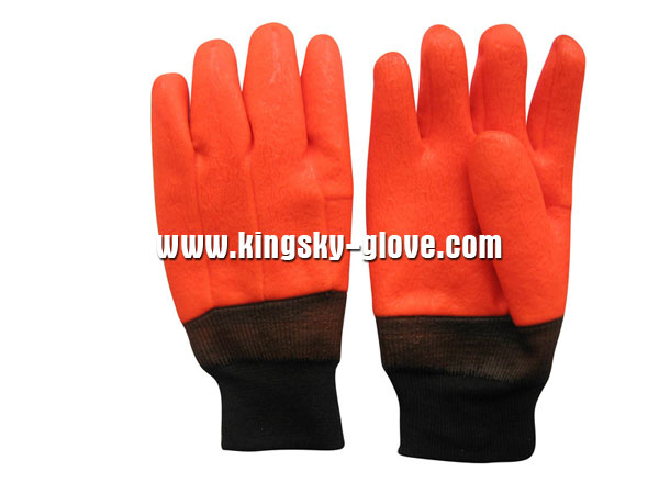 Sandy Finish Foam Liner PVC Chemical Winter Glove-5124.01