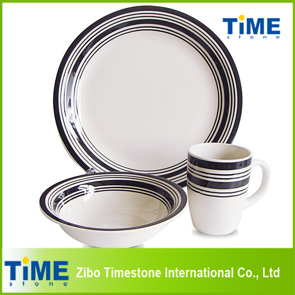 Fresh Color Stripped Stoneware Ceramic Dinner Set (TM0510)