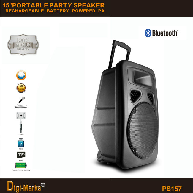 3000W Powerful Portable Karaoke Trolley Subwoofer Tweeter DJ Active Speaker