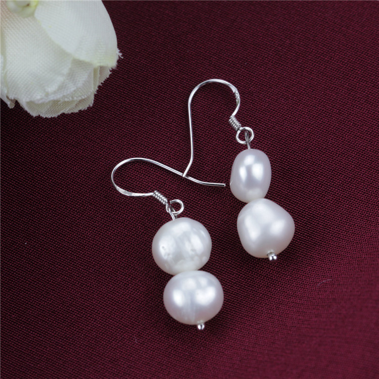 Snh Natural 8mm Baroque Pearl Jewelry Set 925 Silver