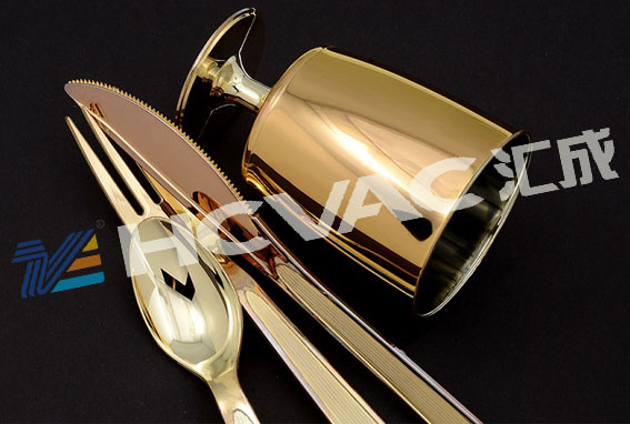 Disposable Plastic Spoon/Fork/Tableware Aluminum/Stainless Steel Film Vacuum Coating/Metallizing Machine