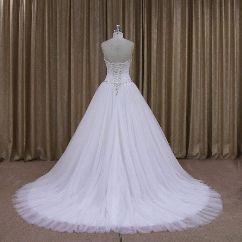 Ak005 Wholesale Real Pictures of Strapless Beaded Wedding Dress