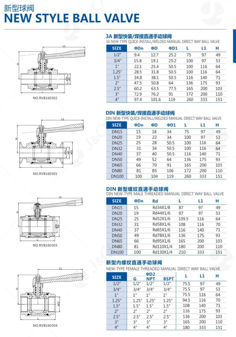 Hygienic Stainless Steel Clamp Ball Valve