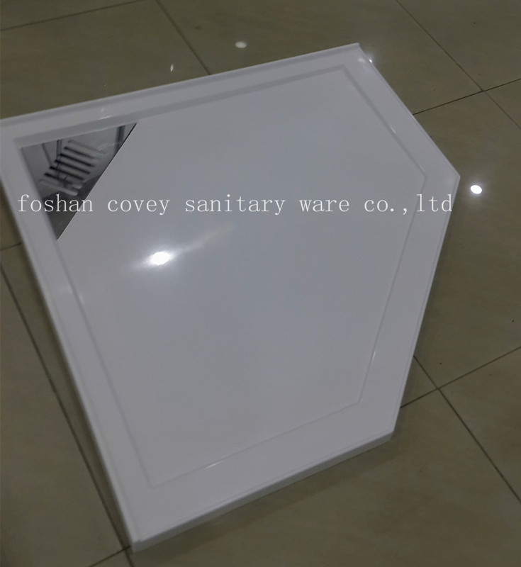 Diamond Polymarble Shower Tray with Grate (A-PM04)