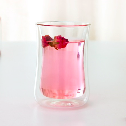 Hand-Made 300ml Double Wall Glass Cup