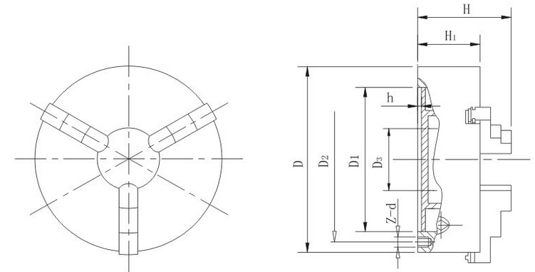 Lathe Chucks K11 Series 3-Jaws Self-Centering Chucks