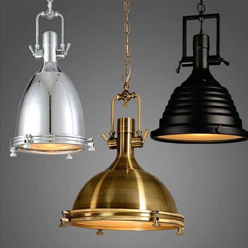 European Vintage Antique Brass Iron Pendant Lamp for restaurant