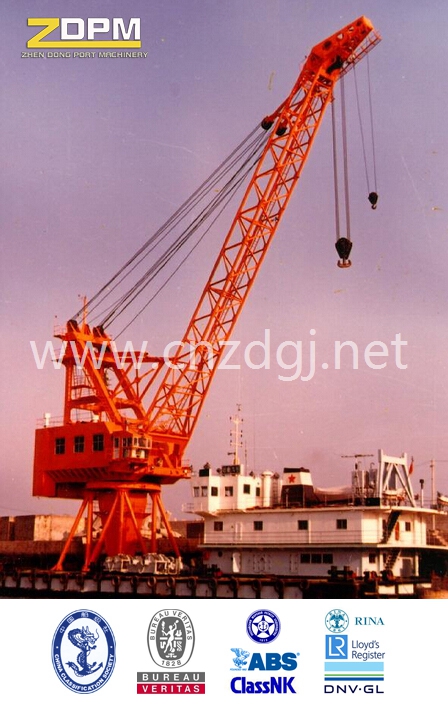 Floating Ship Crane Dock Vessel Fixed on The Deck Electrical Offshore Shipping