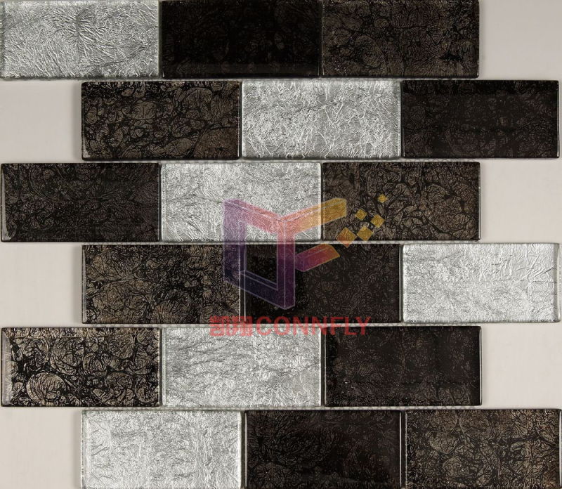 48*98mm Gold Leaf Crystal Glass Mosaic (GF241)