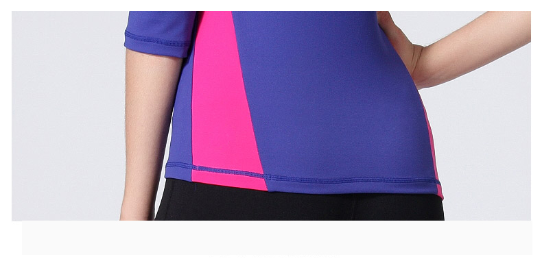 Woman Fitness Two-Tone 92% Nylon 8% Spandex Sportwear Yoga Shirt