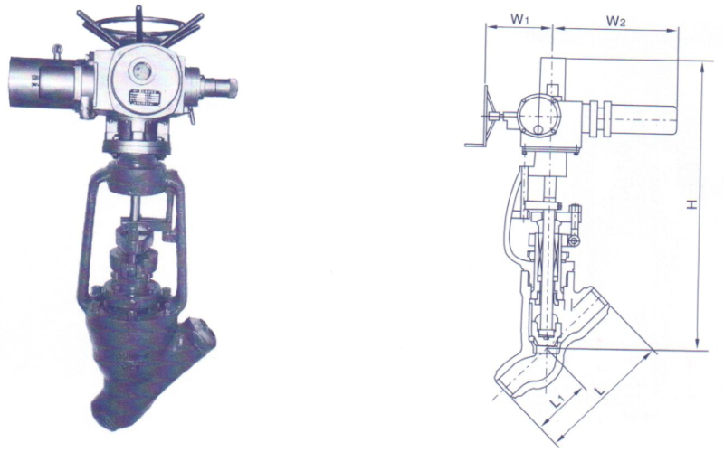 ANSI Pressure Seal Motorized Y Type Globe Valve (GAJ965)