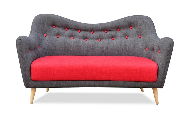Home Furniture Fabric Leisure Sofa with Wooden Legs
