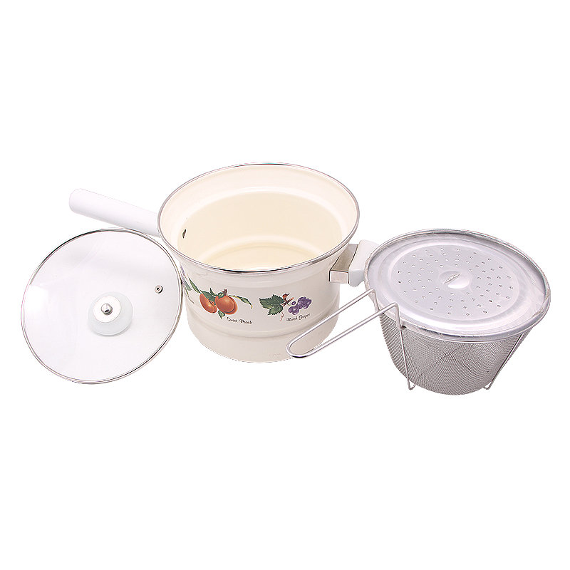 (LONGFEI) 501dg Perfect Quality Ceramic Handle Enamel Noodle Pot