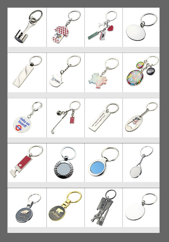 High Quality Genuine/PU Leather with Metal Custom Leather Keyring