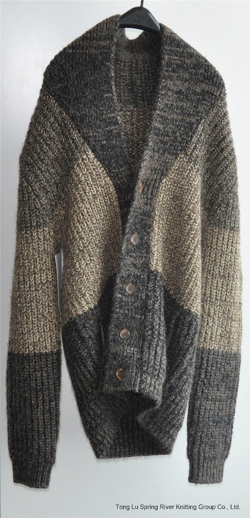 Winter Men Patterned Knitted Cardigan with Button