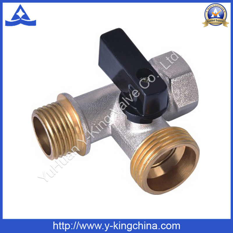 Forged 3 Way Brass Ball Valve with Niakel Plated (YD-1032)