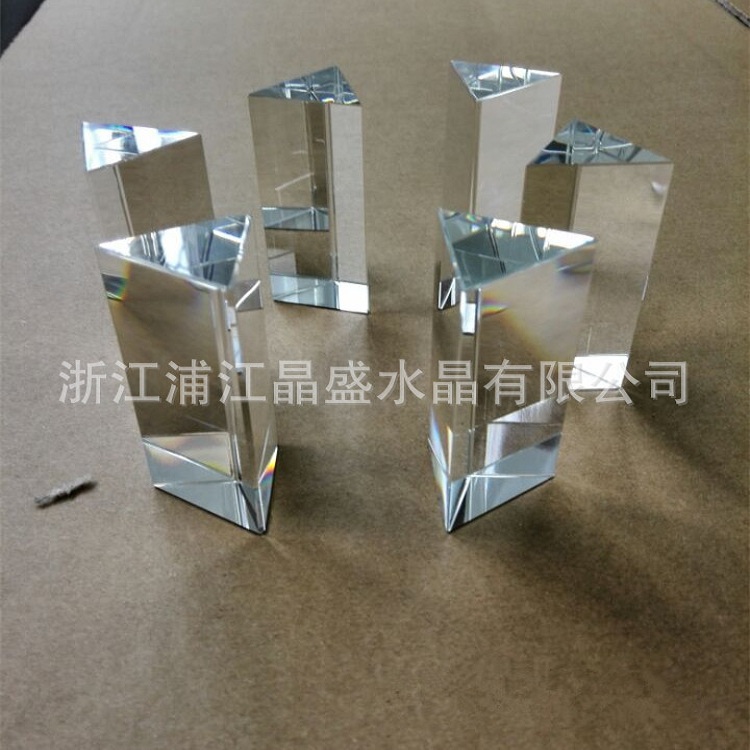 Manufacturer Wholesale Crystal Triangle Column Paperweight Glass Pendant