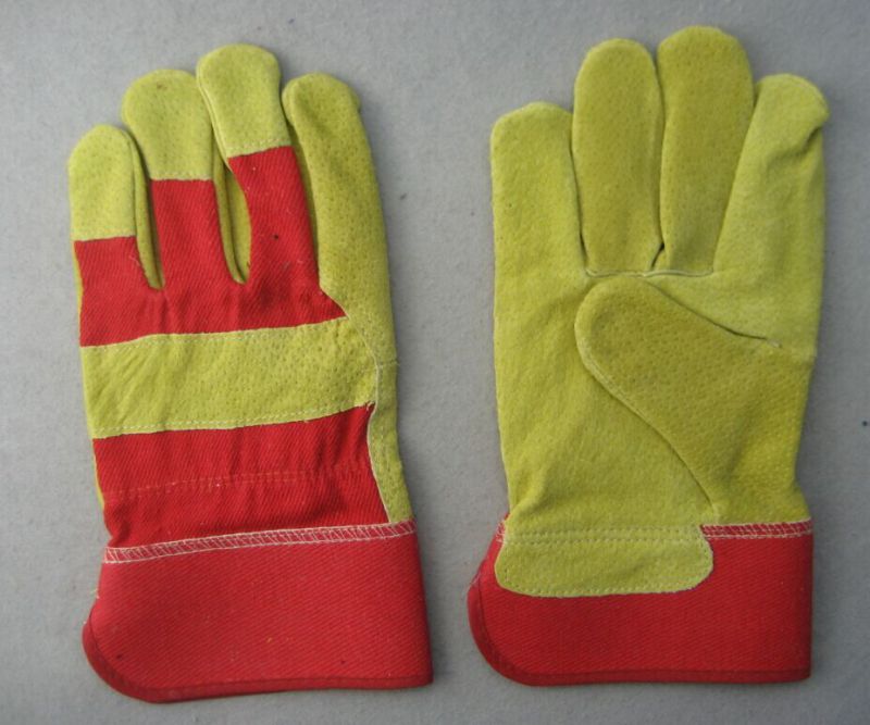 Pig Split Leather Full Palm Work Glove--3593