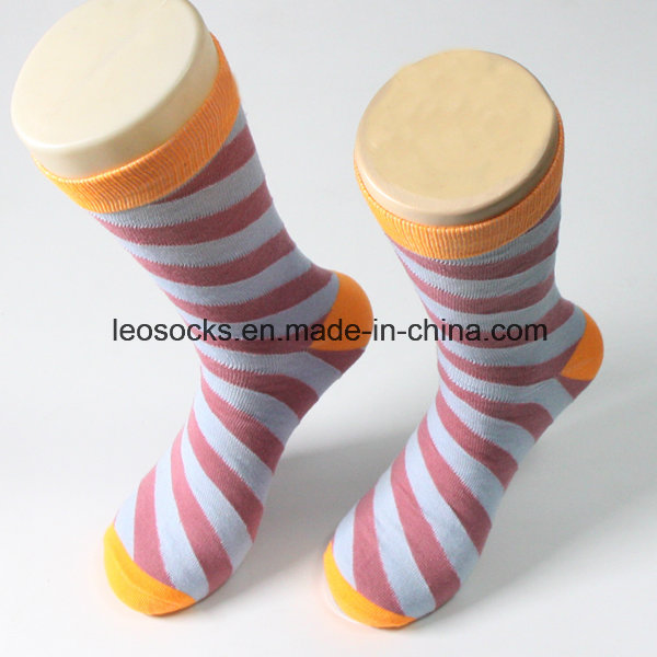 Simple Style Wholesale Striped Cotton Fashion Business Men Socks