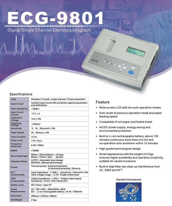 Price of Color LCD&B/W ECG/ Electrocardiograph Machine (XT-FL017)