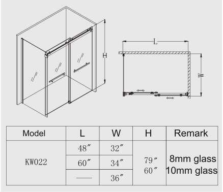American Standard Frameless Sliding Shower Enclosure/Shower Screen (A-KW022)