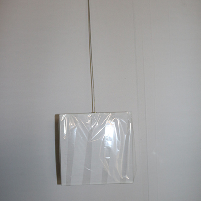 Simple Hotel Decorative White Fabric Shade Square Pendant Lamp