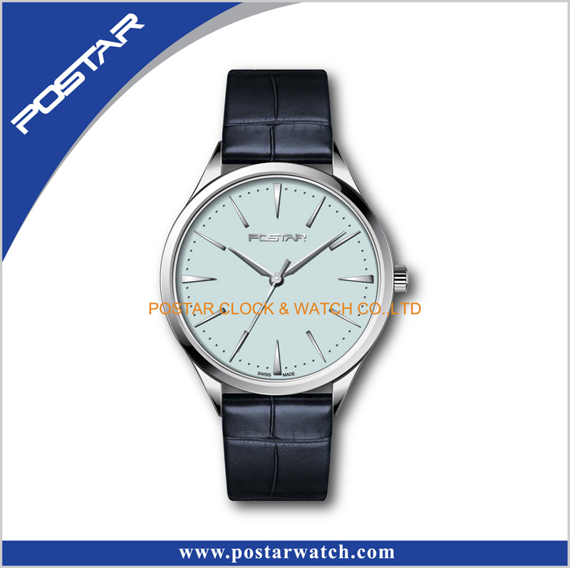 Simple Version Swiss Movement Watch with Leather Strsp Geneva Platinum Watches Price