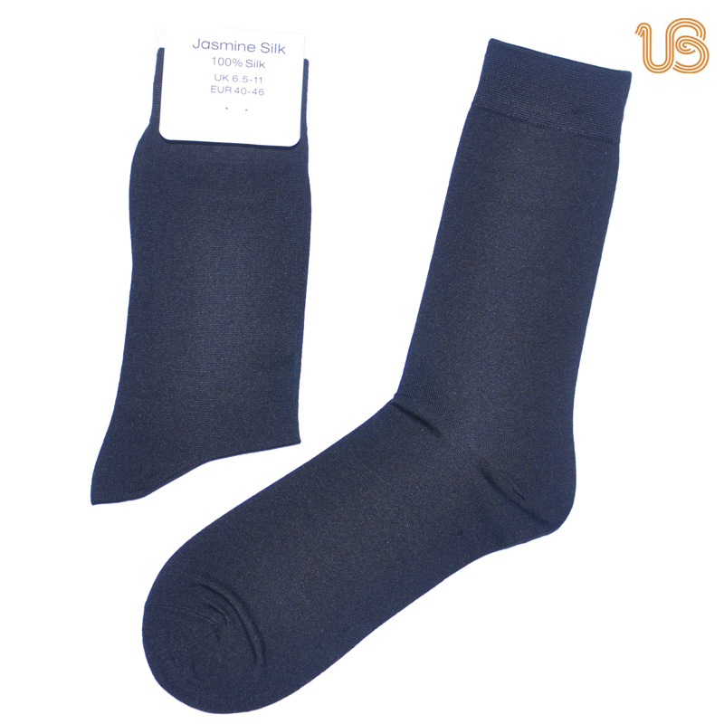 Men's Black Silk Sock