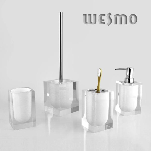 Transparent Polyresin Bathroom Set