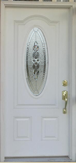 Decorative Glass Inserted High End Economic Fiberglass Door