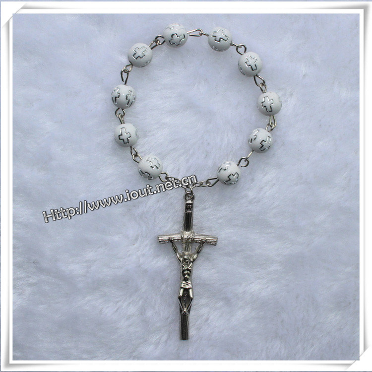 6mm Matel Beads Finger Rosary with Cross, Finger Rosary (IO-ce087)