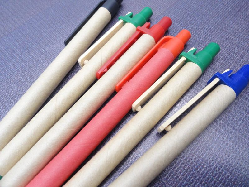 Logo Customized Eco-Friendly Paper Pen with Wooden Clip