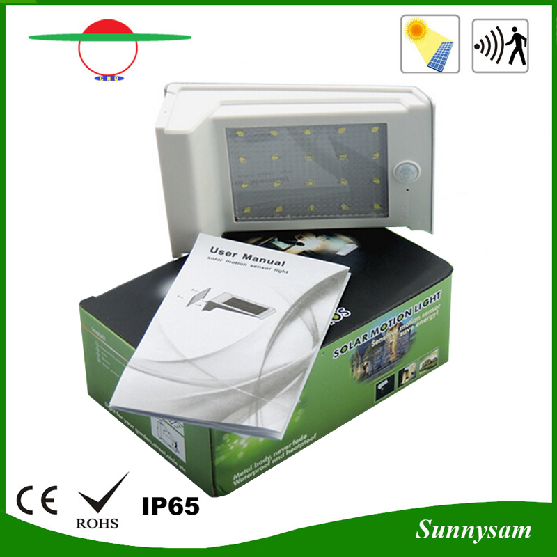 Outdoor Landscape Lamp PIR Motion Sensor Solar Wall Light