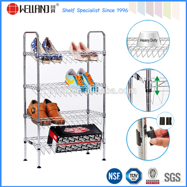 Adjustable Chrome DIY Modern Shoe Shelf Rack (CJ-C1131)