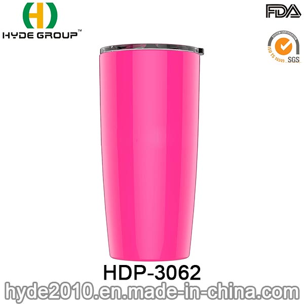 20oz Wholesale Double Wall Plastic Cup, Promotion BPA Free Plastic Tumbler with Straw (HDP-3062)