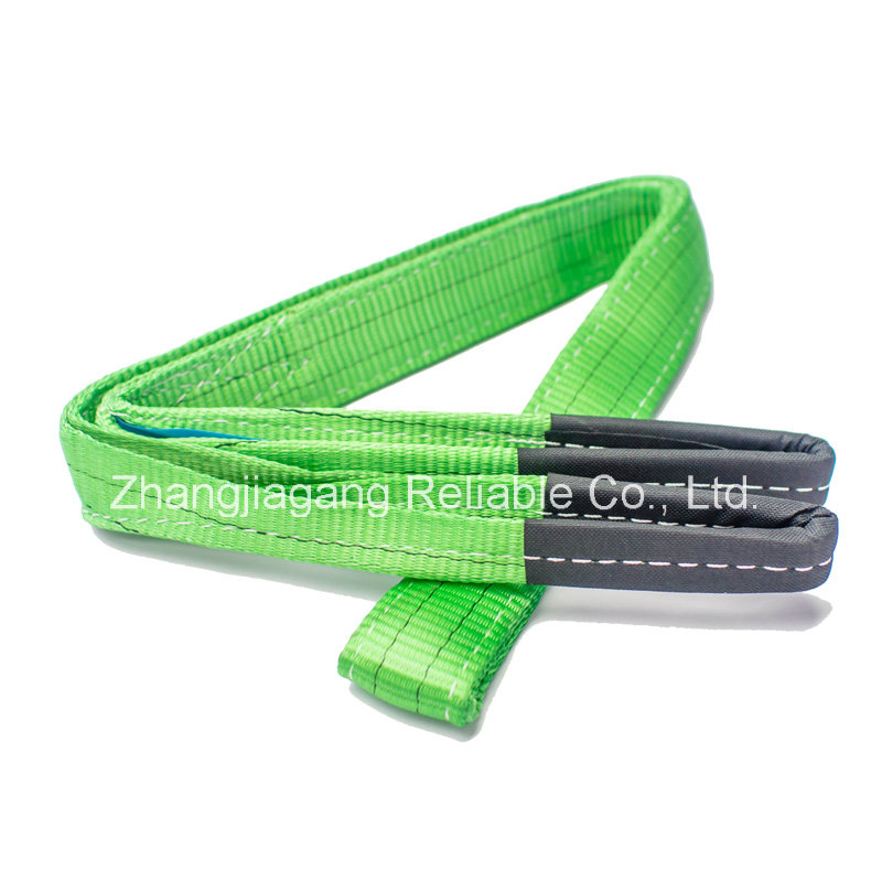 Polyester Flat Eye Type 2 Ton Green industrial Lifting Belt