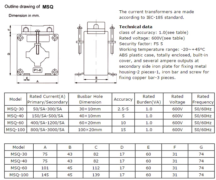 Msq Current Transformer