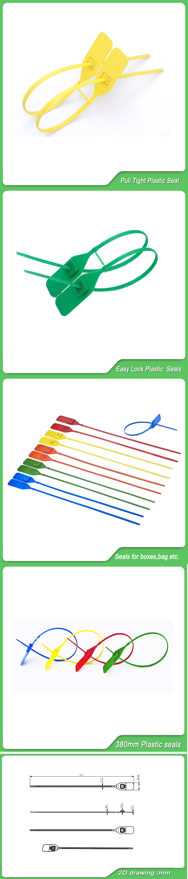 High Plastic Pull Tight Security Seal (JY-380) , Plastic Seals