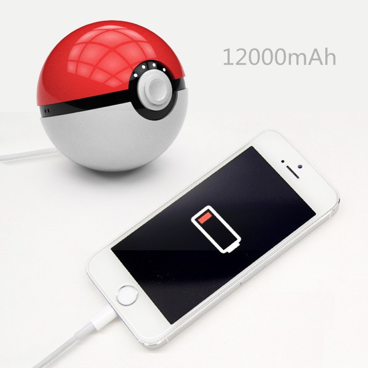 Ept New Product Pokeball Toy Funny Power Bank 12000 mAh Pokemon Go Magic Ball LED Light